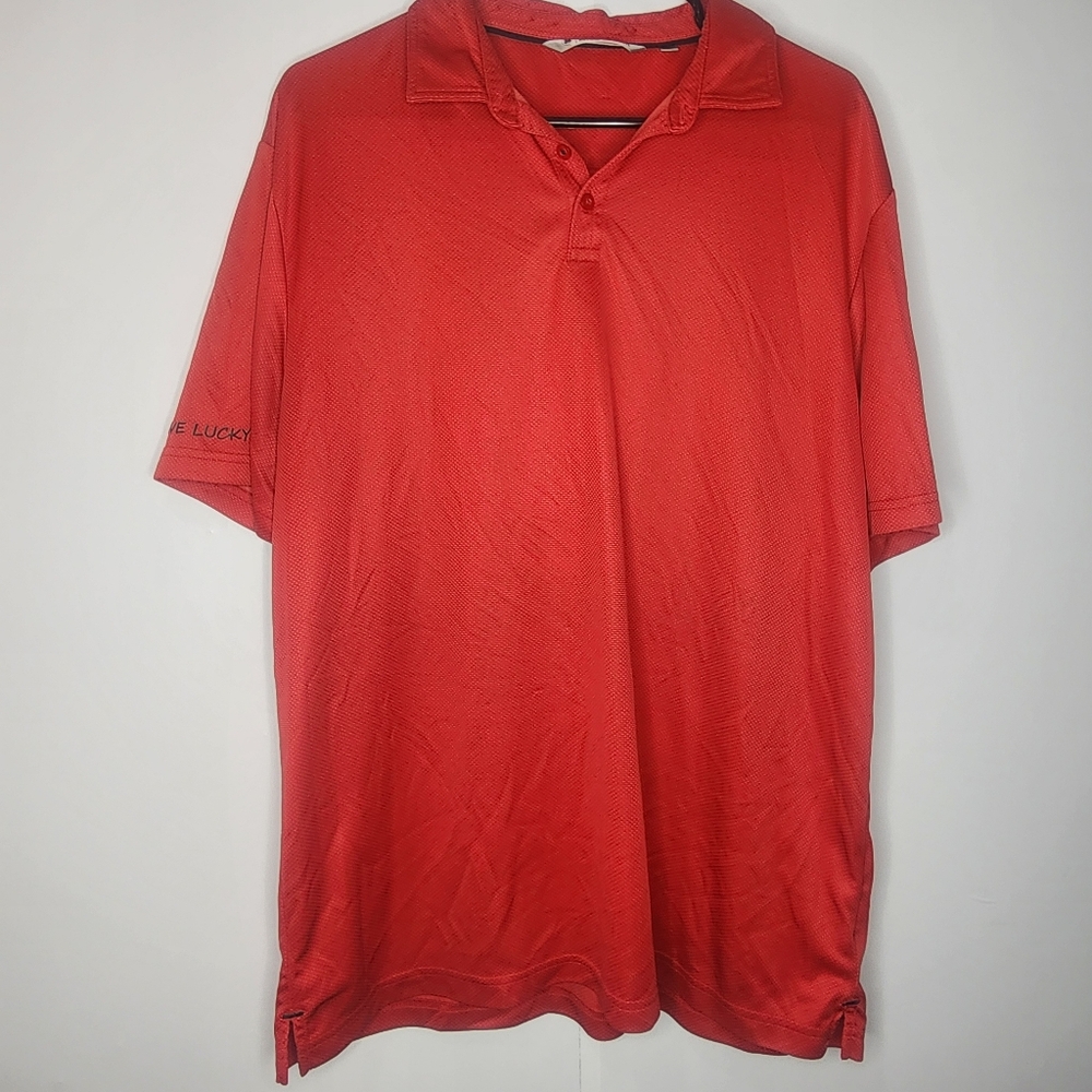 Black Clover Men's Red Golf Polo, XL